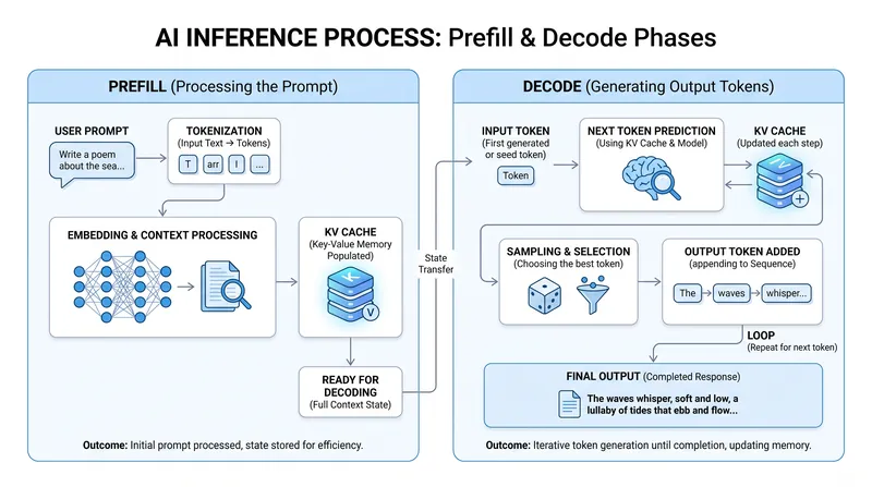 Etched optimizes its hardware specifically for the two distinct phases of AI inference.