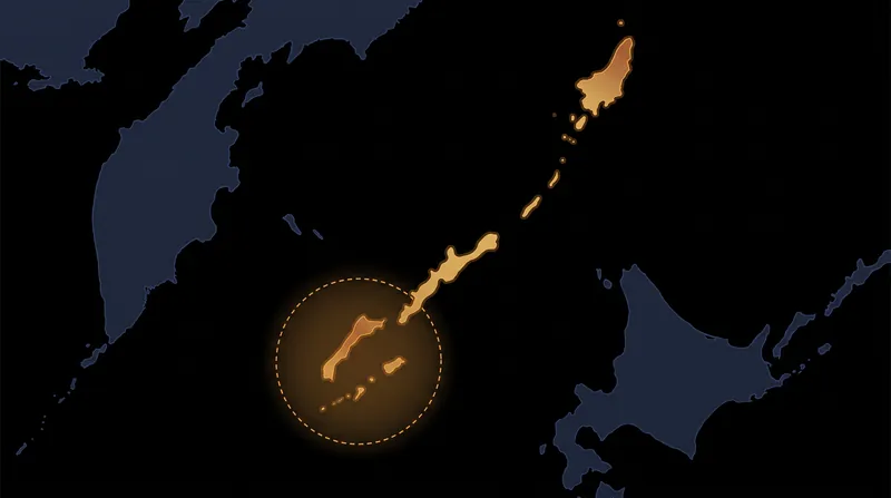 The disputed islands sit strategically between the Sea of Okhotsk and the Pacific Ocean.