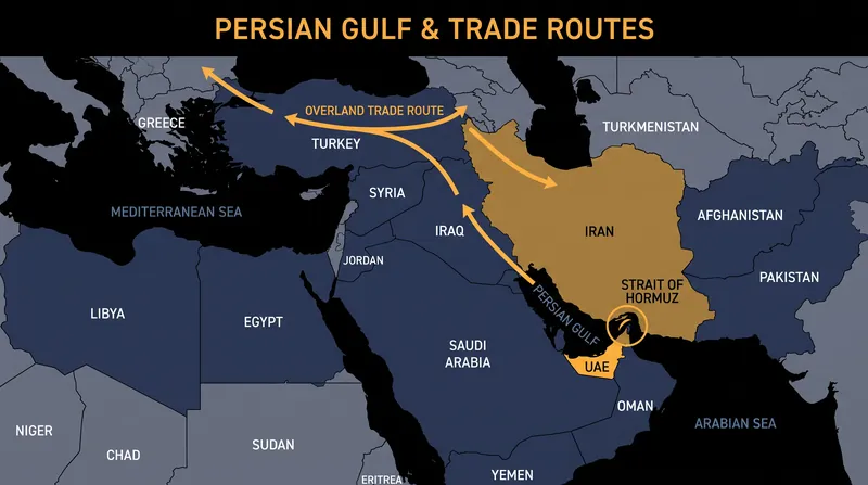 With the UAE maritime route closed, Iran must rely on less efficient overland corridors.