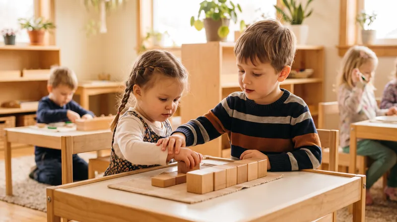 Mixed-age classrooms allow older children to mentor younger peers, reinforcing learning and reducing the need for whole-group adult instruction.