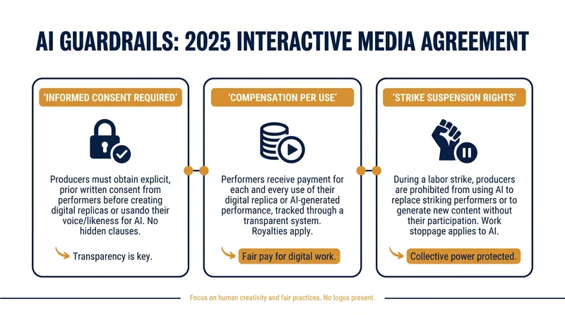 The new contract mandates explicit consent and per-use compensation for digital replicas.