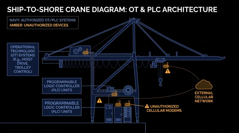 Embedded cellular modems and legacy network protocols create potential backdoors that bypass local port firewalls.