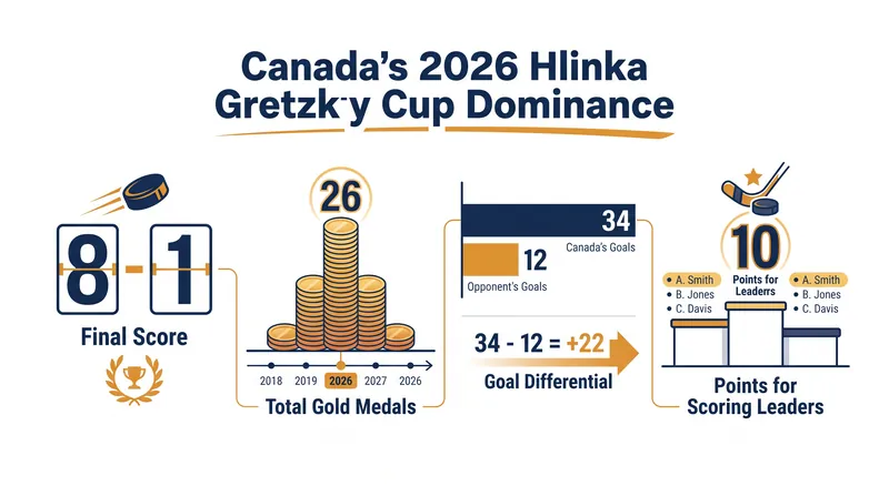 By the numbers: Canada's commanding performance at the 2026 Hlinka Gretzky Cup.