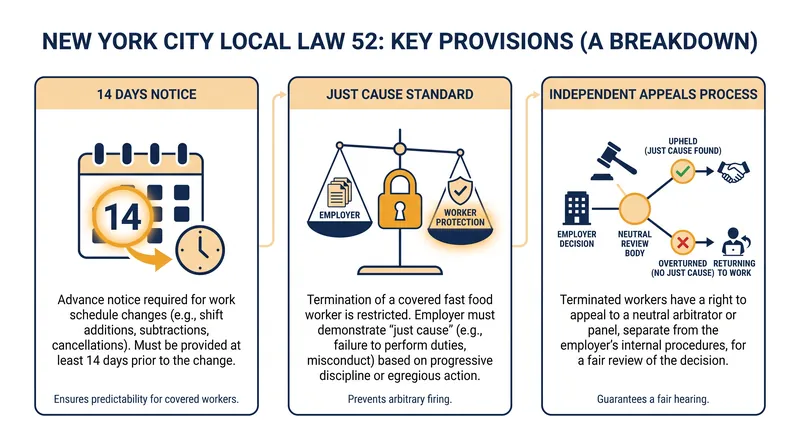 The core provisions of Local Law 52, which are currently blocked by a federal preliminary injunction.