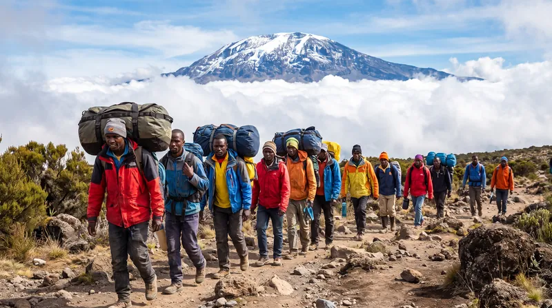The traditional trekking economy supports hundreds of thousands of local Tanzanians, from guides to cooks and porters.