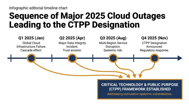 A series of major cloud disruptions in 2025 accelerated the enforcement of concentration risk mandates.
