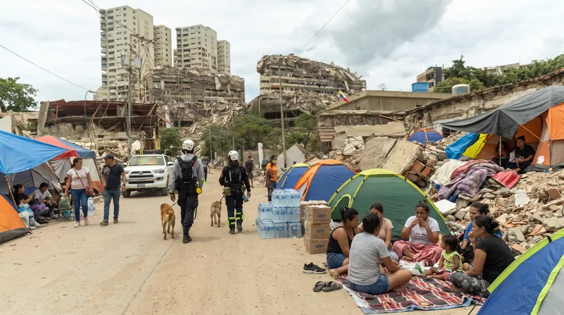 Thousands of displaced residents are sleeping in the streets due to the ongoing threat of aftershocks.