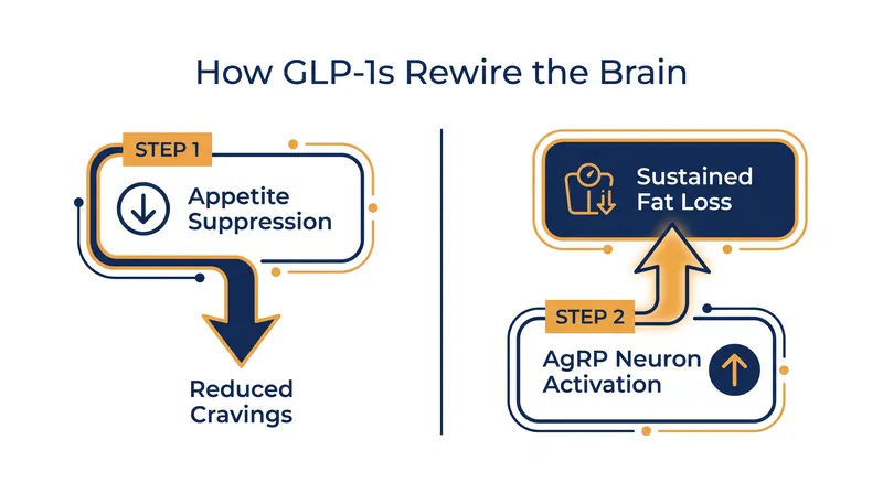 GLP-1 therapies use a dual mechanism to achieve lasting results.