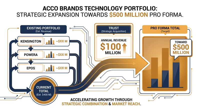 The Trust acquisition pushes ACCO Brands' technology peripherals division toward the $500 million annual sales mark.