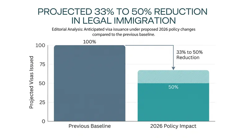 Analysts project the expanded rule and concurrent freezes could block up to 2.4 million legal immigrants.