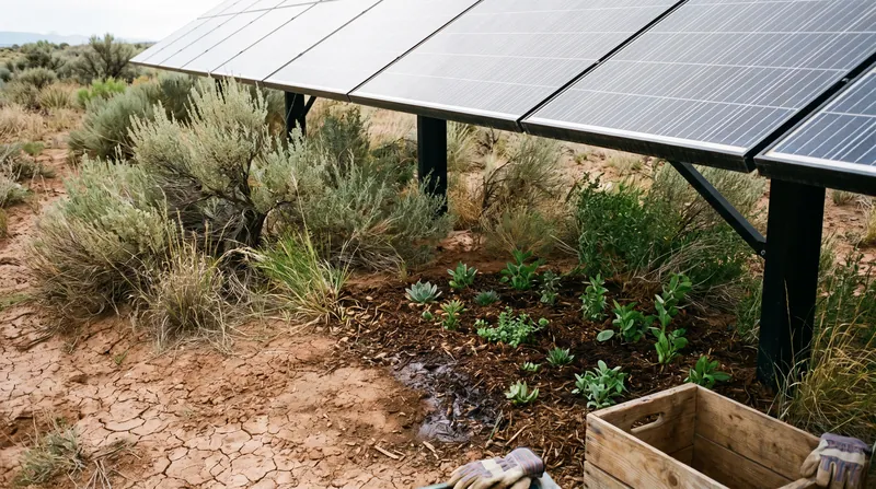 The physical presence of solar arrays creates a microclimate that traps moisture and lowers ground temperatures.