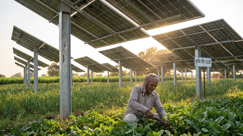 In India, agrivoltaic systems allow farmers to generate clean electricity while protecting their crops from extreme heat.