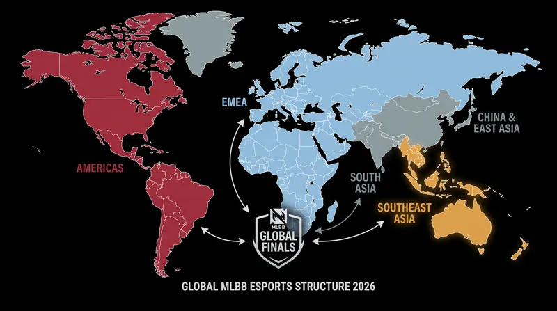 Moonton's 2026 global esports structure aims to unify the competitive ecosystem across five major regions.