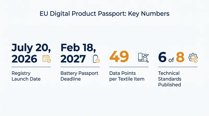 Key milestones and data requirements for the EU Digital Product Passport rollout.