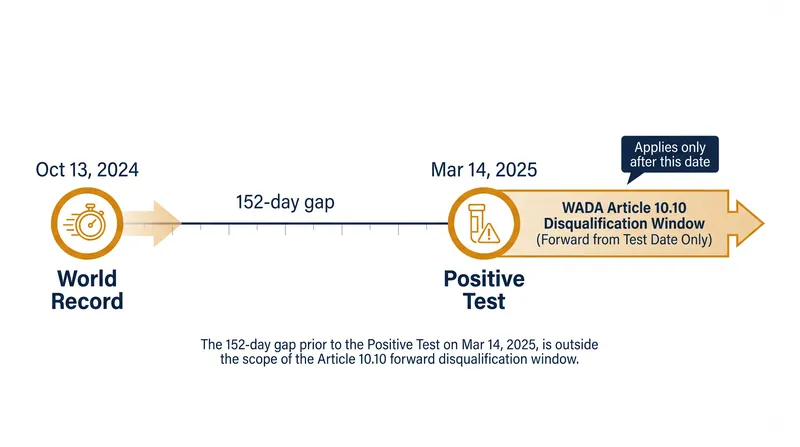 The chronological gap that protects the 2:09:56 marathon record.