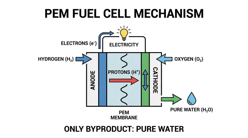 The only byproducts of a hydrogen fuel cell are electricity and pure water.