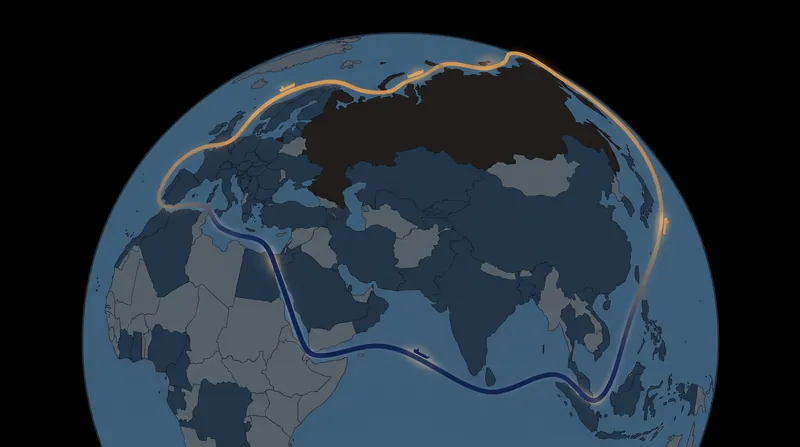The Northern Sea Route cuts the journey between Asia and Europe by approximately 7,000 kilometers compared to the Suez Canal.
