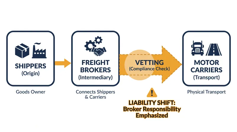 Freight brokers act as intermediaries, connecting shippers with motor carriers.