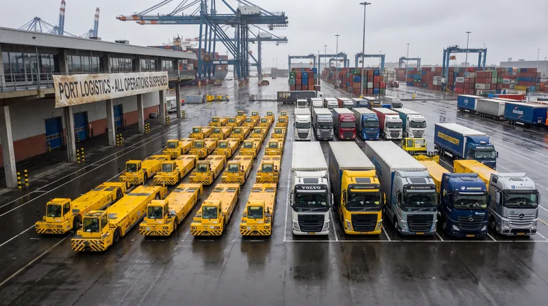 The stoppage prevents the booking of truck and rail slots, severing the ports from inland connections.