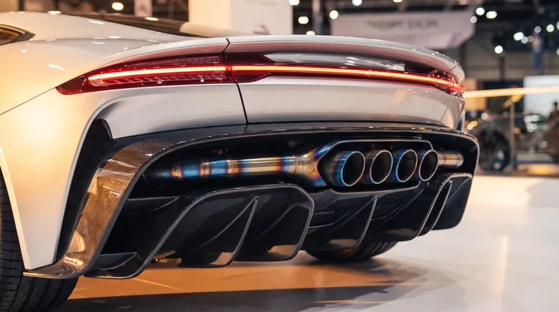 The Valen features a bespoke titanium quad-exhaust system and a full-width LED light bar.
