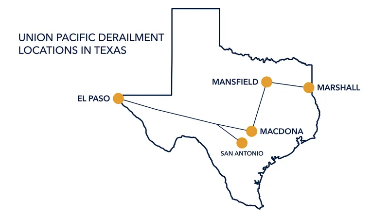 The four derailment sites spanned the state of Texas, testing the logistical capabilities of regional emergency responders.
