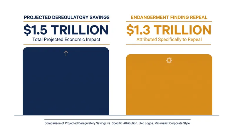 The vast majority of the projected deregulatory savings stem from a single policy reversal regarding greenhouse gas emissions.
