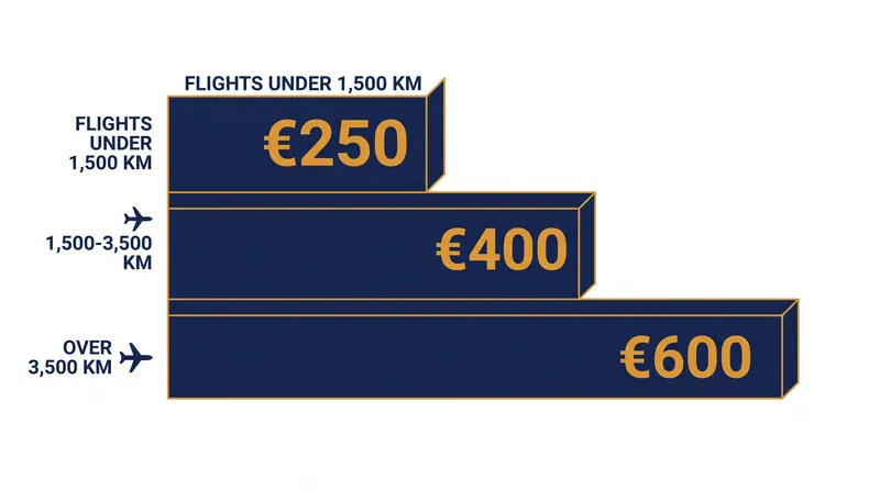 The reform preserves the core compensation tiers for flights delayed by more than three hours.