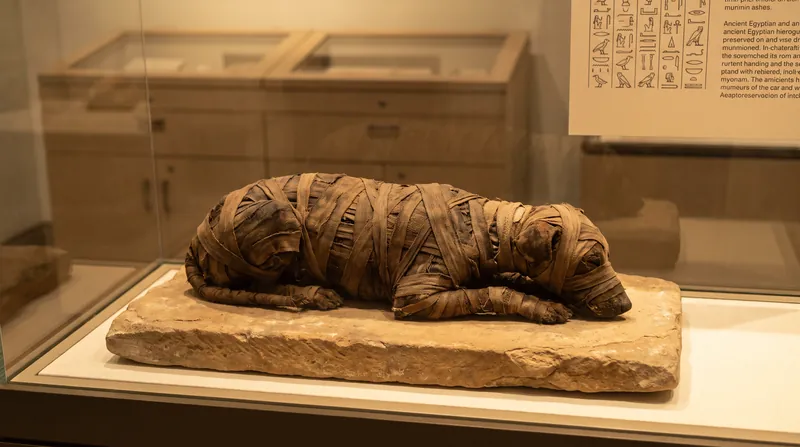The discovery of a mummified dog placed atop two human mummies suggests a deep personal bond or a new spiritual ritual.