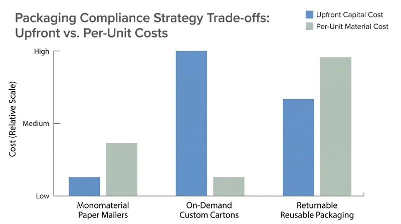 Brands must weigh the high upfront capital of automated custom cartons against the reverse logistics costs of reusable packaging.