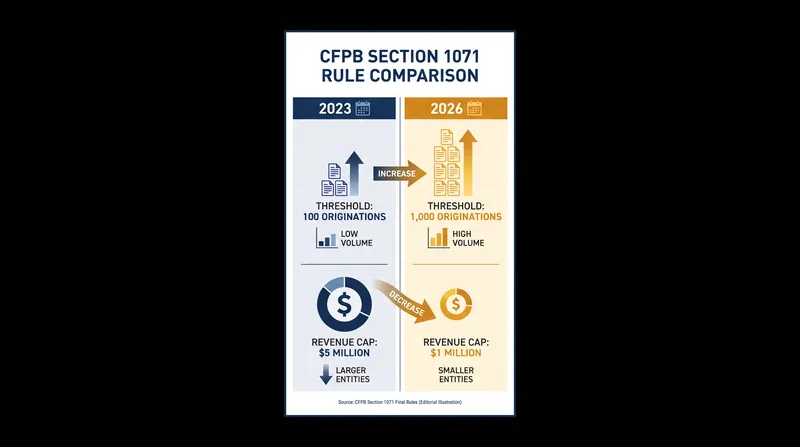 Key threshold changes in the finalized Section 1071 rule.