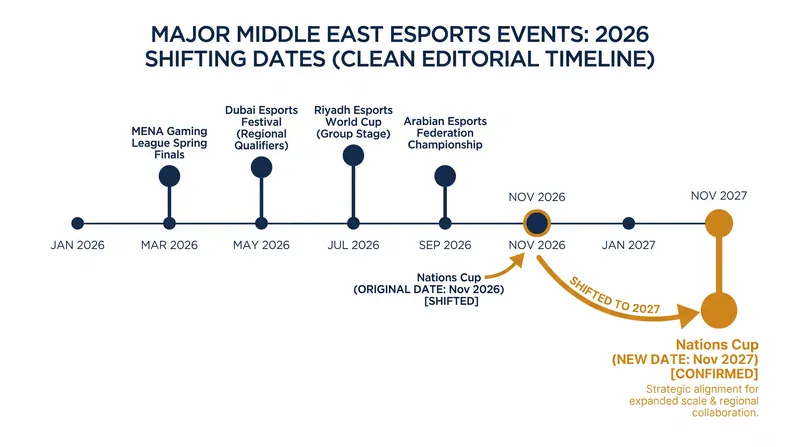 The revised timeline for the inaugural Esports Nations Cup.
