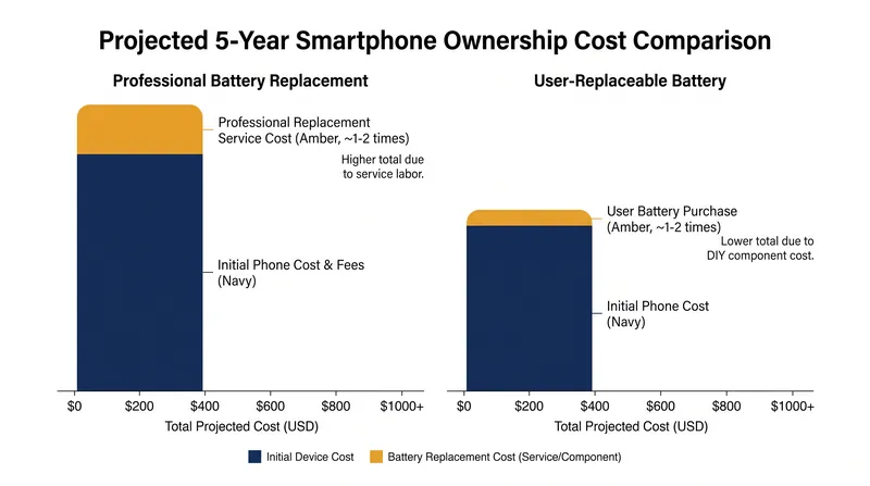 Eliminating mandatory service center fees significantly lowers the long-term cost of device ownership.