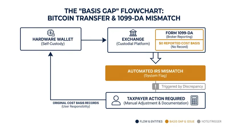 How off-exchange transfers create a $0 cost basis on Form 1099-DA.