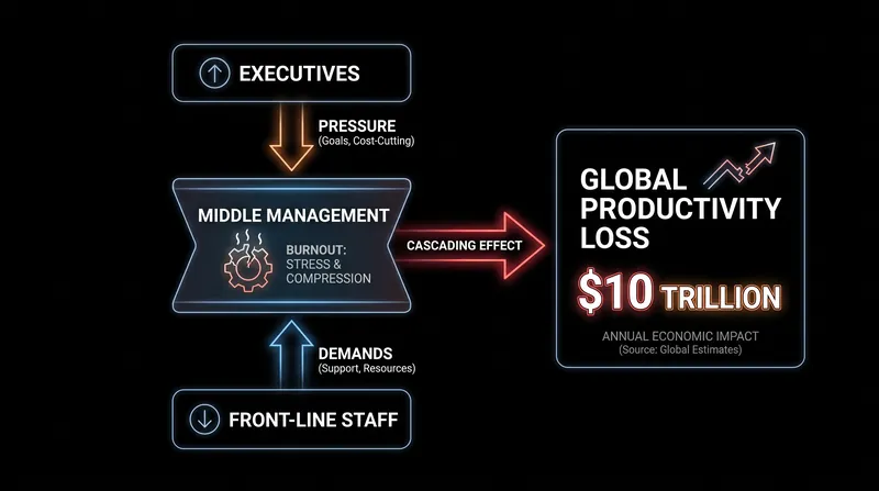 The structural squeeze on middle management.