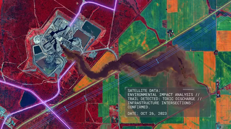 Earth Observation satellites allow agencies to rapidly map the extent of sludge flows without risking ground personnel.