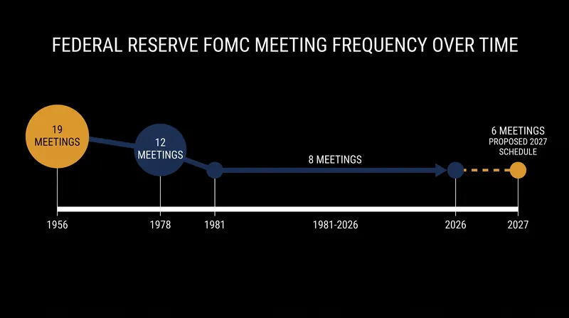 How the Federal Reserve's meeting cadence has evolved over the past 70 years.