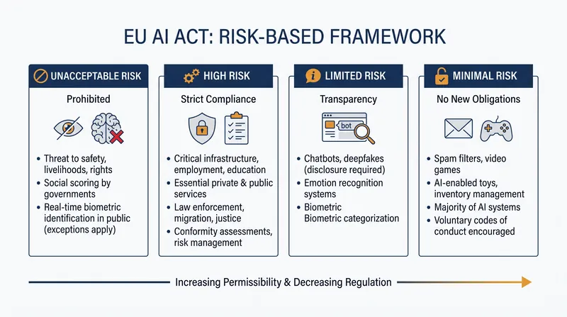The Act categorizes AI applications into four distinct risk tiers, dictating the level of regulatory scrutiny.