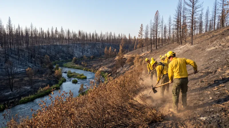 Fire crews established initial containment lines, but incoming dry weather threatens to test the perimeters.