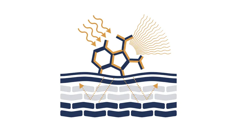 Because of its large molecular size, bemotrizinol sits on the skin's surface rather than absorbing into the bloodstream.