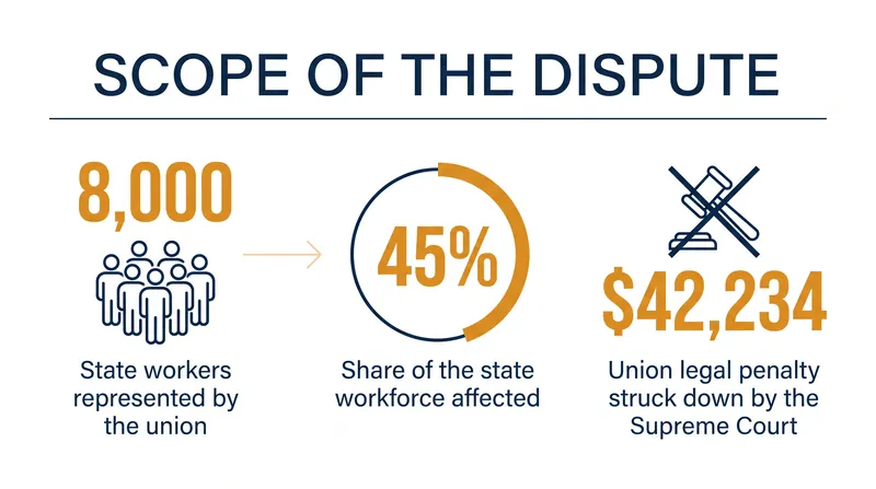 The ruling impacts nearly half of Nebraska's state workforce and removes a significant financial penalty against their union.