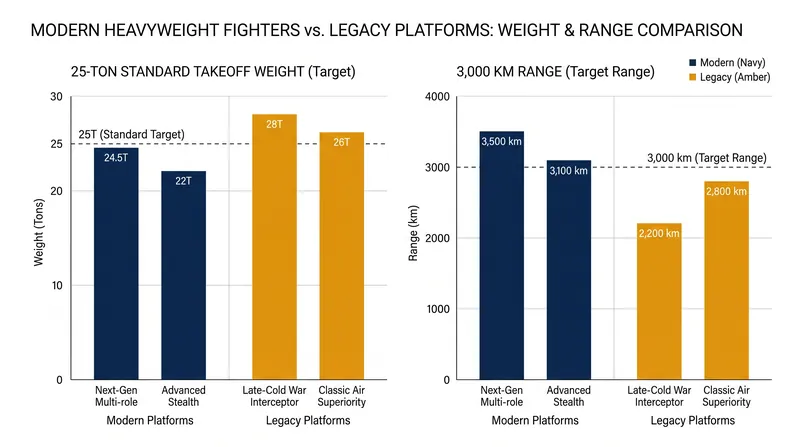 Heavyweight multirole fighters offer significant payload and range advantages over previous generations.