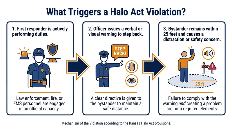 A violation requires a specific sequence of events, not just physical proximity.