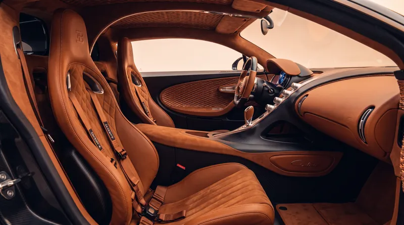 The Destrier's interior replaces stripped motorsport materials with tailor-made leather and nubuck.