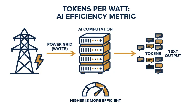 The 'Tokens per Watt' metric measures how much AI output a facility can generate from a fixed electrical budget.