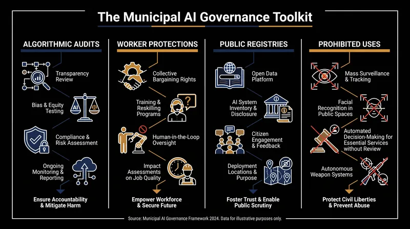 Common regulatory pillars emerging in local AI ordinances.