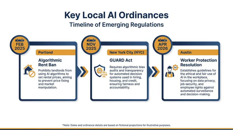 Recent milestones in municipal AI regulation.