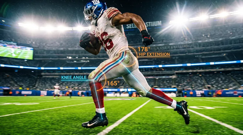 Running kinematics captured during live play are being used to predict hamstring tears before they happen.