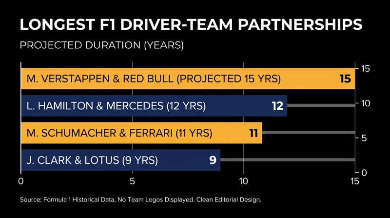 The new contract ensures Verstappen and Red Bull will form the longest driver-team partnership in F1 history.