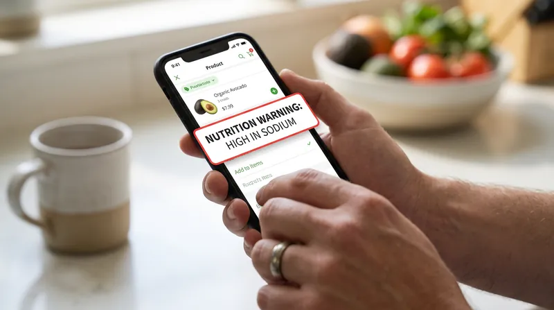The proposed bill would require online grocery platforms to display the same prominent warnings as physical packaging.