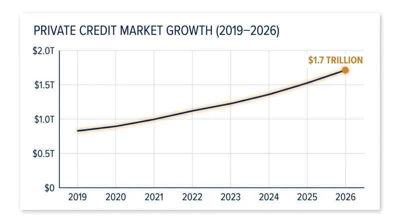The private credit market has more than doubled since 2019, reaching an estimated $1.7 trillion.